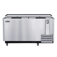 KoolMore 65-Inch Stainless Steel Commercial Bottle Cooler, 19 Cu. Ft., Built-In Opener