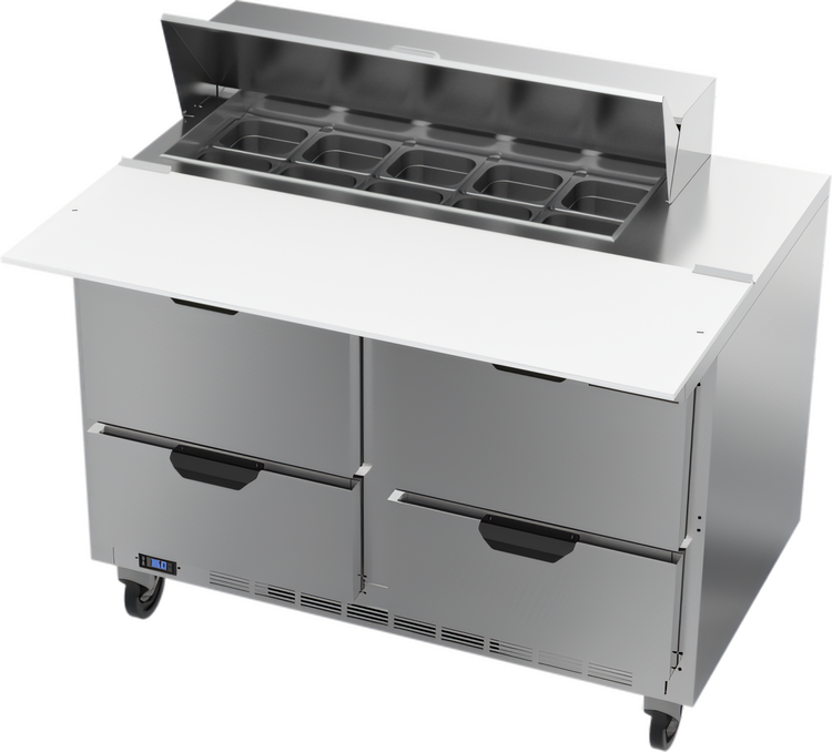 Product image #1 for Beverage-Air 48-Inch Two-Section Sandwich Top Refrigerated Prep Table with 4 Drawers