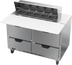 Thumbnail image #1 for Beverage-Air 48-Inch Two-Section Sandwich Top Refrigerated Prep Table with 4 Drawers