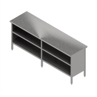 John Boos 132-Inch x 30-Inch Open Front Enclosed Base Stainless Steel Work Table with Undershelf