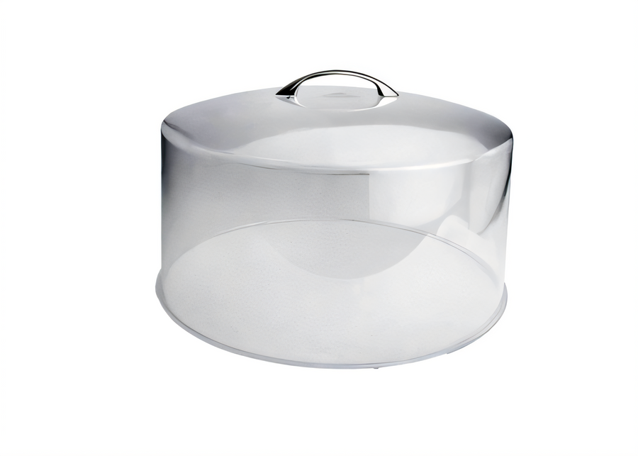 Product image #1 for 12-Inch Clear Plastic Cake Cover with Chrome-Plated Handle