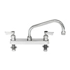 Thumbnail image #1 for Fisher 57657 Deck-Mount Manual Faucet, 8-Inch Centers, 10-Inch Swing Spout, Lever Handles, Stainless Steel, Lead Free
