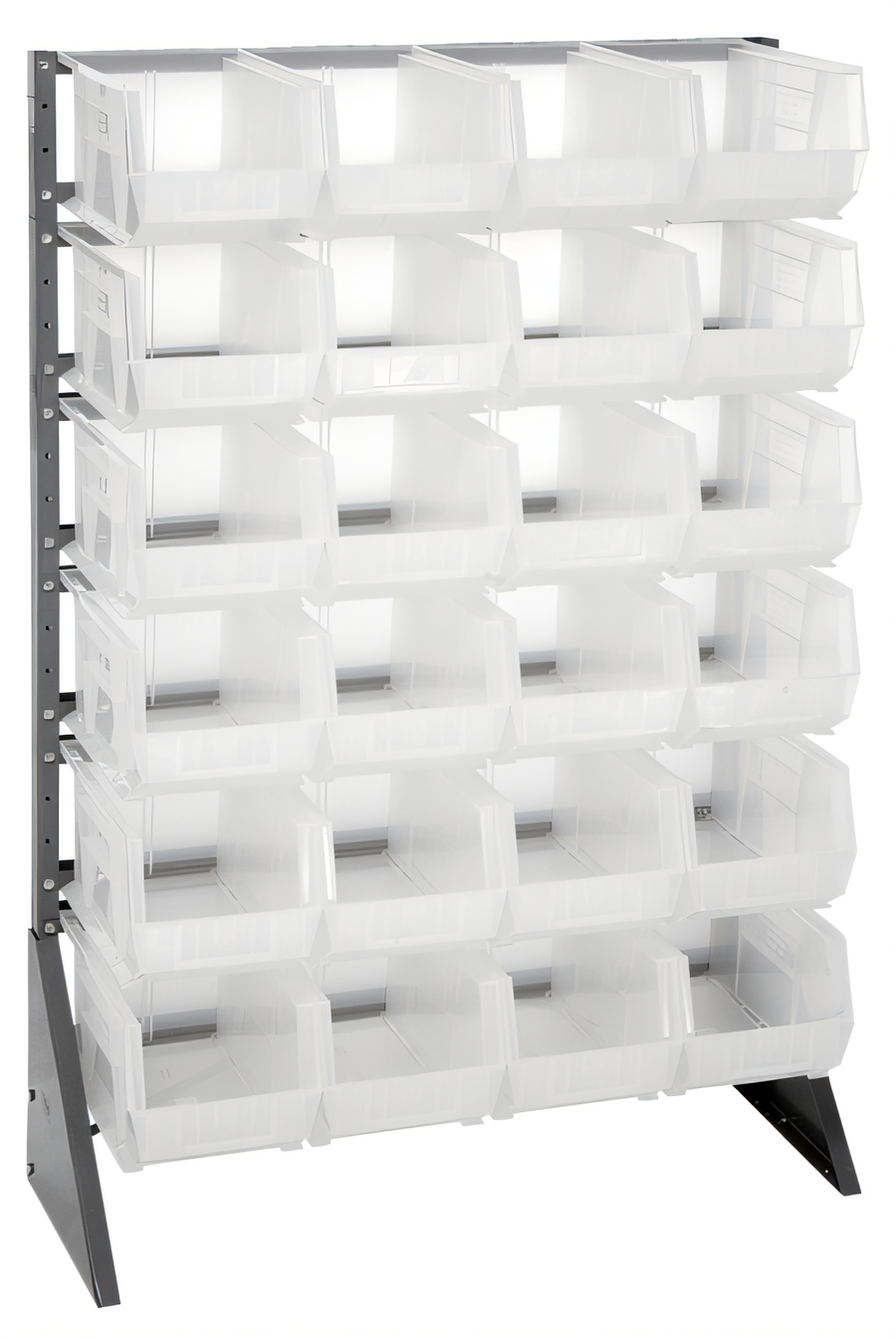 Product image #1 for Quantum Single-Sided Rail Rack with 12 Rails and 24 Clear Bins