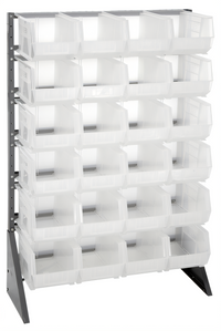 Quantum Single-Sided Rail Rack with 12 Rails and 24 Clear Bins