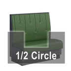 Thumbnail image #1 for ATSMFG ATS AT&S-AHC-KR42-RD GR7 Karender Half Circle Booth, single, 48" x 90" x 48" long x 42" high, Raindrop back, Upholstery and foam fitted over a