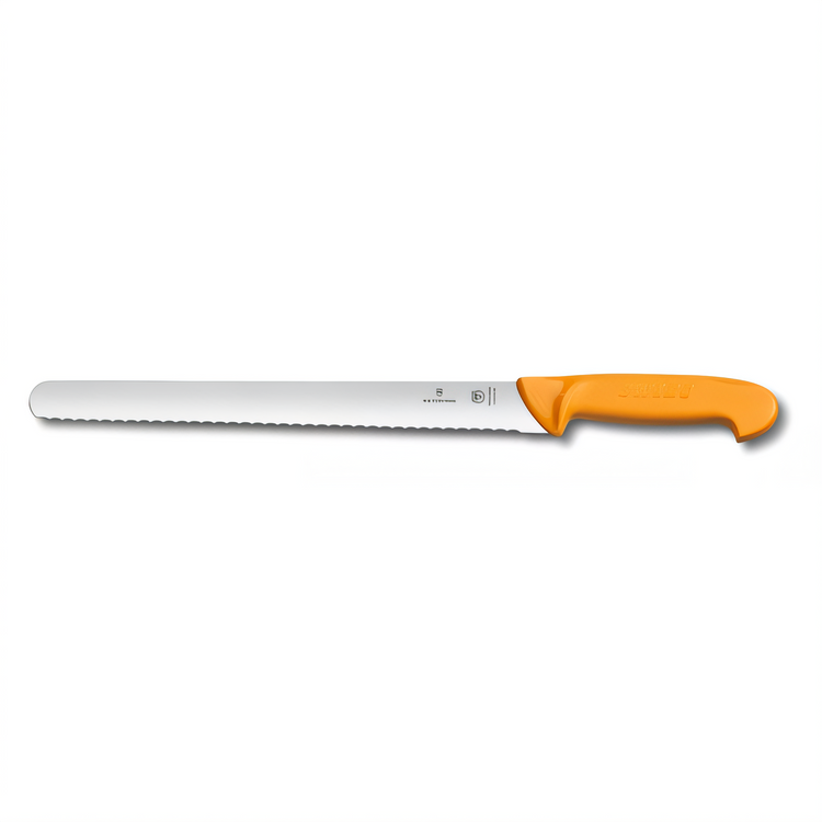Product image #1 for Swibo 12-Inch Wavy Edge Larding Knife with Orange Handle