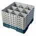 Thumbnail image #2 for Cambro Camrack Full-Size 9-Compartment Glass Rack with 6 Extenders, Teal