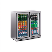 BK Resources 36-Inch Slimline 2-Door Glass Back Bar Refrigerator