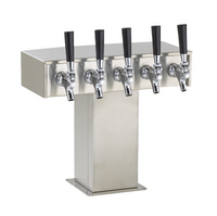 Perlick 5-Faucet Stainless Steel Tee Tower Beer Dispensing Kit