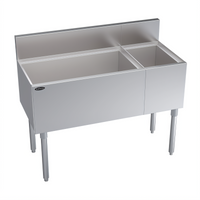 Krowne Royal Series 42-Inch Left-Hand Underbar Combination Ice Bin with Bottle Well and 10-Circuit Cold Plate