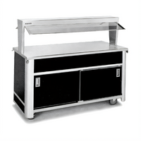 Atlas Metal BLU-5-BU Buffet Style Mobile Utility Unit Serving Counter, 77.5 Inches Long