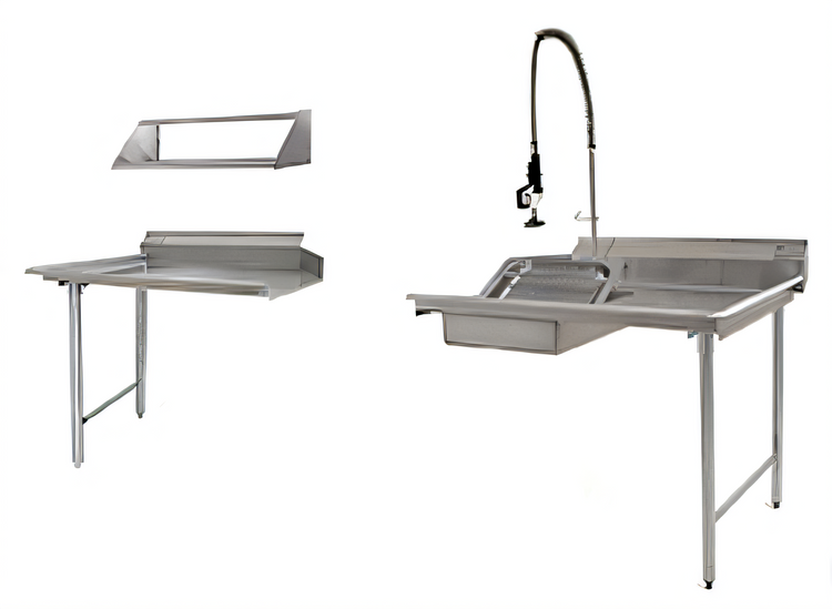 Product image #1 for Eagle Group Straight Right-to-Left Soiled & Clean Dishtable Package with 20 x 20 x 5 Pre-Rinse Sink
