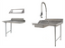 Thumbnail image #1 for Eagle Group Straight Right-to-Left Soiled & Clean Dishtable Package with 20 x 20 x 5 Pre-Rinse Sink