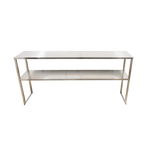 Thumbnail image #1 for Omcan USA 48303 Double-Tier Stainless Steel Work Table Overshelf, 92"W x 18"D x 33"H, 18 Gauge