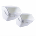 Thumbnail image #1 for Omcan Shelf Ingredient Bin Set of 2, 47.7 Liter Each, Food-Grade Plastic, White, Clear Hinged Cover with Scoops