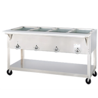 Thumbnail image #1 for Duke Manufacturing Aerohot EP304SW Portable Electric Steamtable, 58-3/8 Inch, 4 Sealed Wells, Stainless Steel, Poly Carving Board