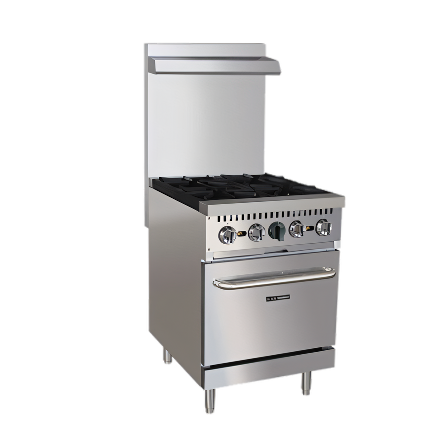 Product image #1 for Black Diamond 24-Inch Natural Gas Commercial Range with 4 Open Burners and Standard Oven