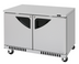 Thumbnail image #1 for Turbo Air Super Deluxe Two-Section Undercounter Refrigerator, Front Breathing, 48 1/4-Inch Wide, Solid Doors