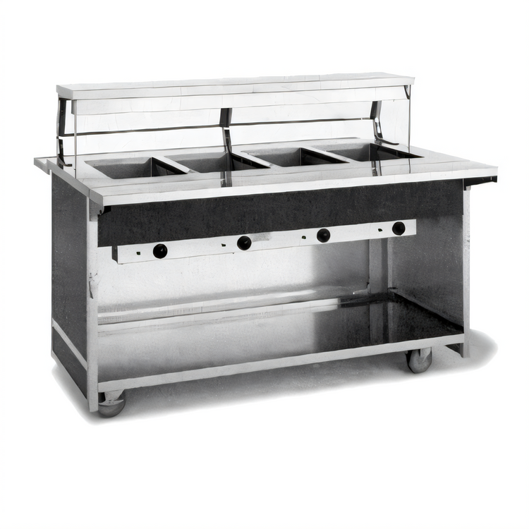 Product image #1 for Atlas Metal BLH-4 Mobile Electric Hot Food Serving Counter with 4 Wells