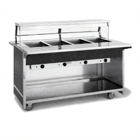 Atlas Metal BLH-4 Mobile Electric Hot Food Serving Counter with 4 Wells