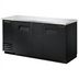 Thumbnail image #1 for True Two-Section 2-Door Back Bar Cooler with Stainless Steel Top, Self-Contained Side-Mounted Refrigeration, 69-1/8 Inch Wide