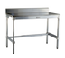 Thumbnail image #1 for New Age 36 Inch x 30 Inch Open Base Aluminum Work Table with Stainless Steel Top and 6 Inch Backsplash