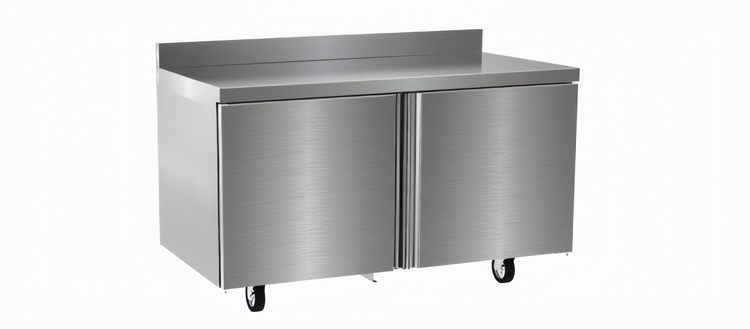Product image #1 for Delfield Two-Section Undercounter Worktop Freezer with 4-Inch Backsplash and 2 Solid Doors