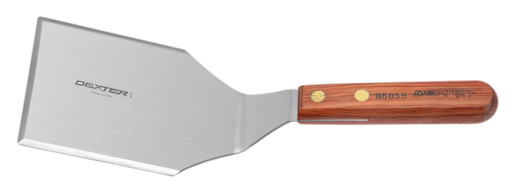 Product image #2 for Traditional 5" x 4" Stainless Steel Balanced Hamburger Turner with Rosewood Handle