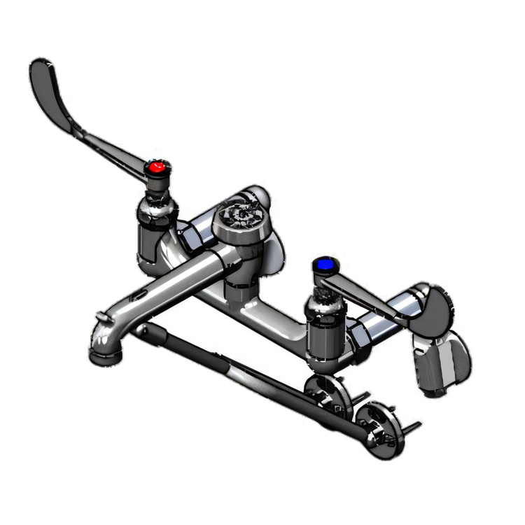 Product image #1 for T&S Brass 8-Inch Wall Mount Service Sink Faucet with Vacuum Breaker and Adjustable Inlets