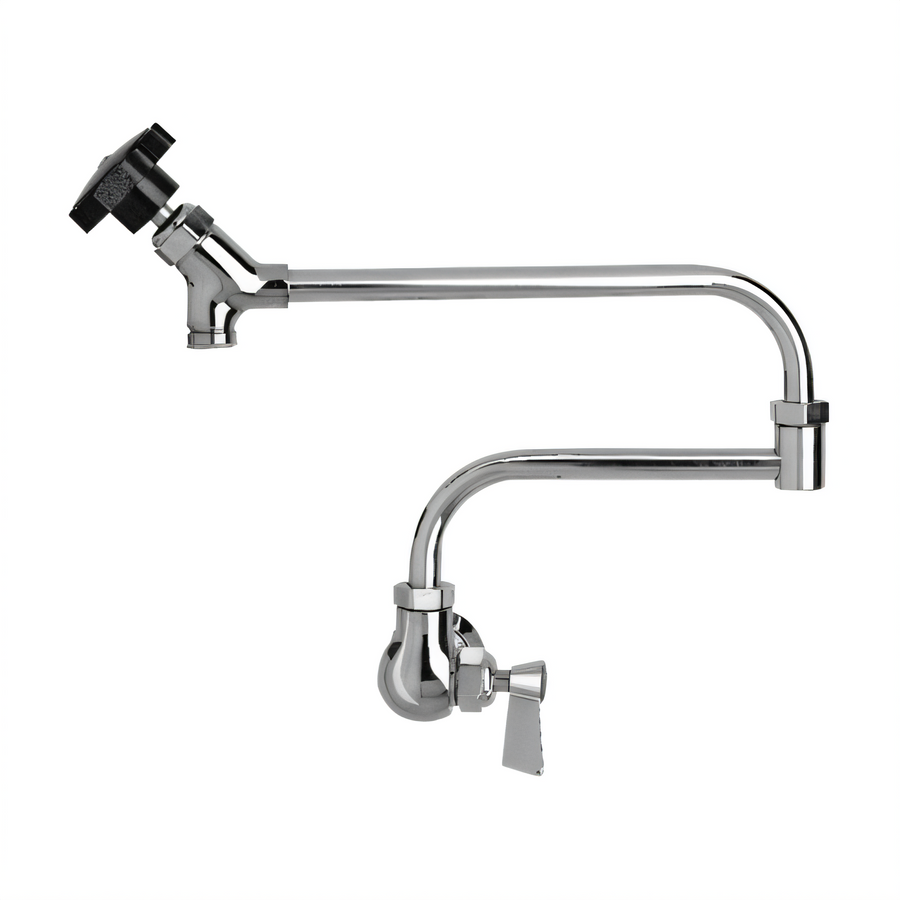Product image #1 for Fisher Backsplash-Mount Single-Hole Pre-Rinse Faucet with 12-Inch Control Swing Spout and 12-Inch Double-Jointed Assembly