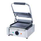 Thumbnail image #1 for Admiral Craft SG-811/F Single Countertop Electric Panini Press with Smooth Cast Iron Plates and Manual Thermostat