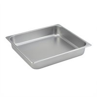 Winco 2/3 Size 25-Gauge Standard Weight Straight-Sided Solid Steam Table Pan, 2-1/2 Inch Deep