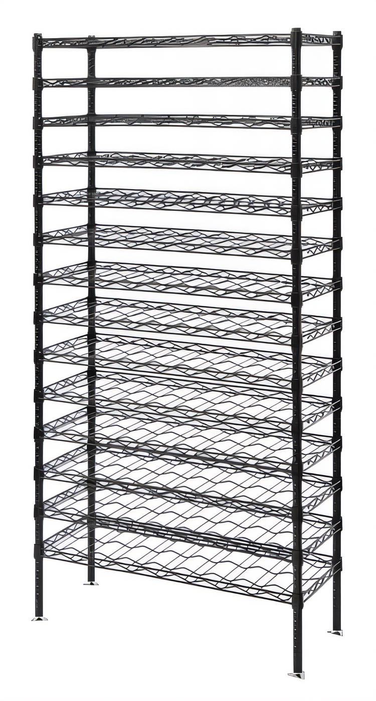 Product image #1 for Quantum Wire Wine Cradle Shelving Unit with 14 Cradle Shelves - 36"W x 14"D x 74"H, 126 Bottle Capacity