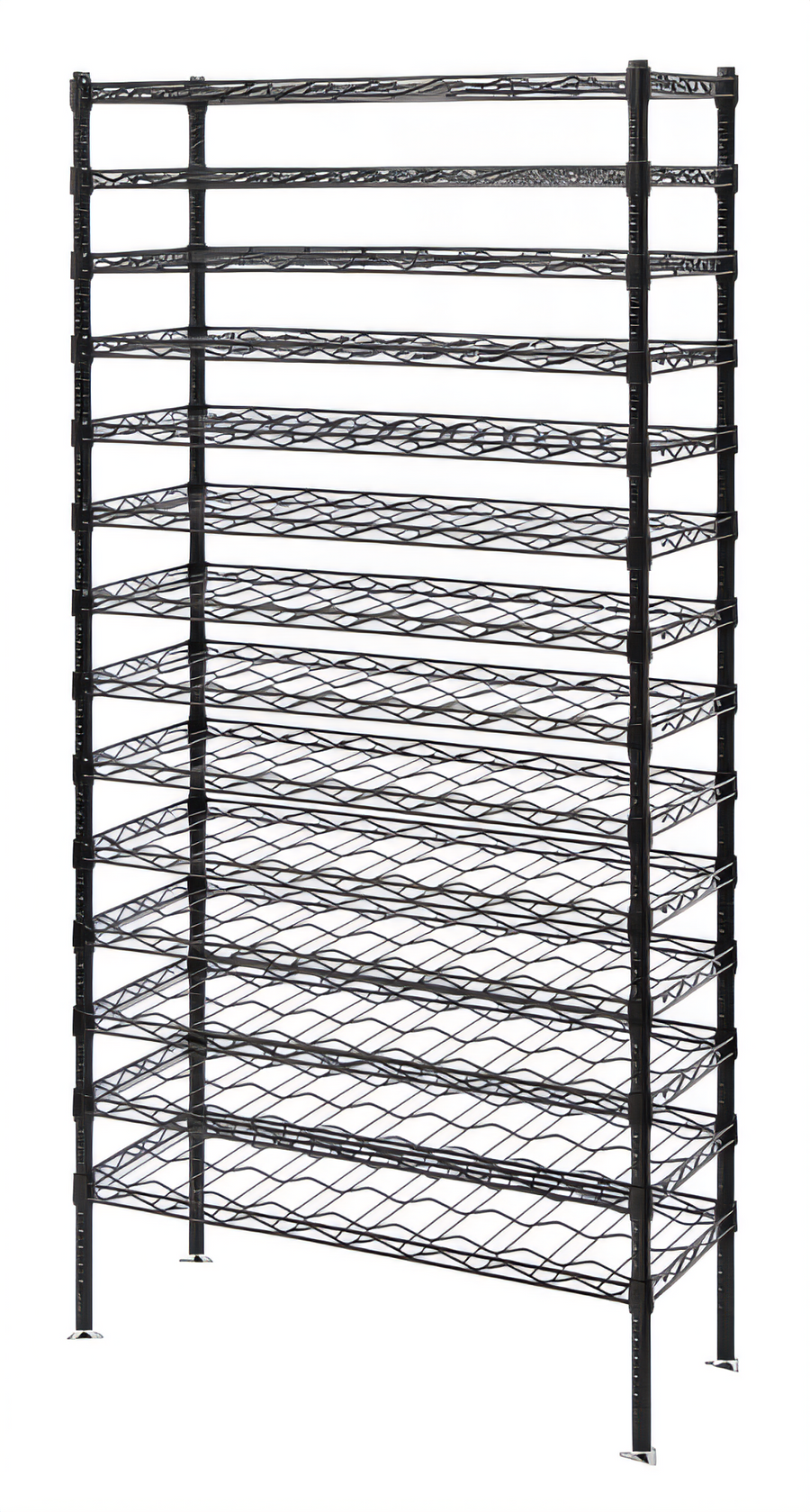 Product image #1 for Quantum Wire Wine Cradle Shelving Unit with 14 Cradle Shelves - 36"W x 14"D x 74"H, 126 Bottle Capacity