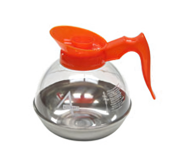 Product image #1 for 64 oz Orange Plastic Coffee Decanter with Stainless Steel Base