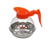 Thumbnail image #1 for 64 oz Orange Plastic Coffee Decanter with Stainless Steel Base
