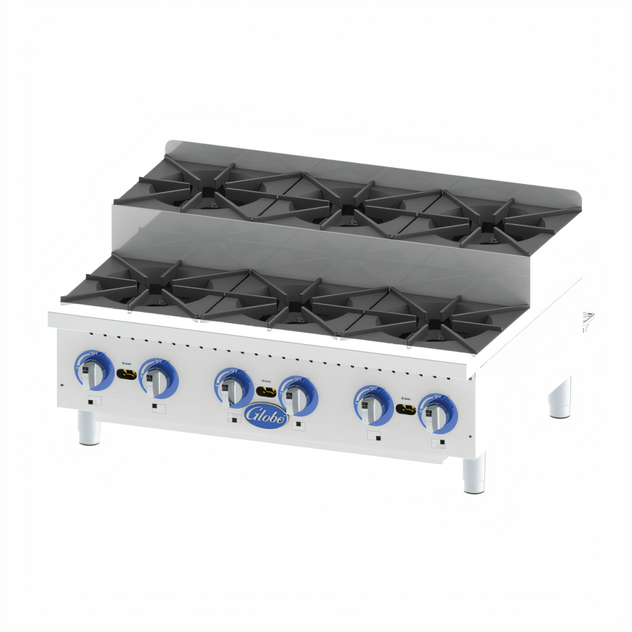 Product image #1 for 36-Inch Countertop Commercial Gas Hot Plate with 6 Burners and 180,000 BTU