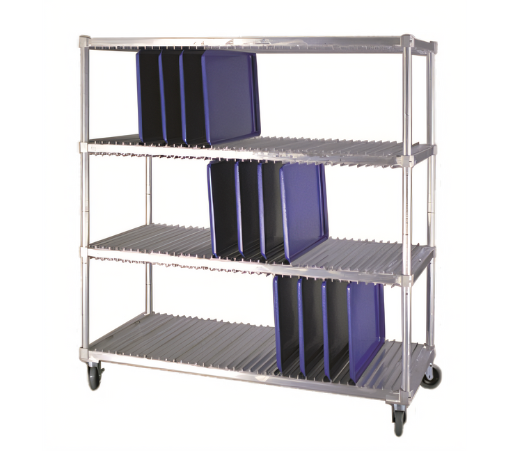 Product image #1 for New Age Mobile 3-Tier Aluminum Tray Drying Rack for 18 x 26 Trays, 120-Tray Capacity