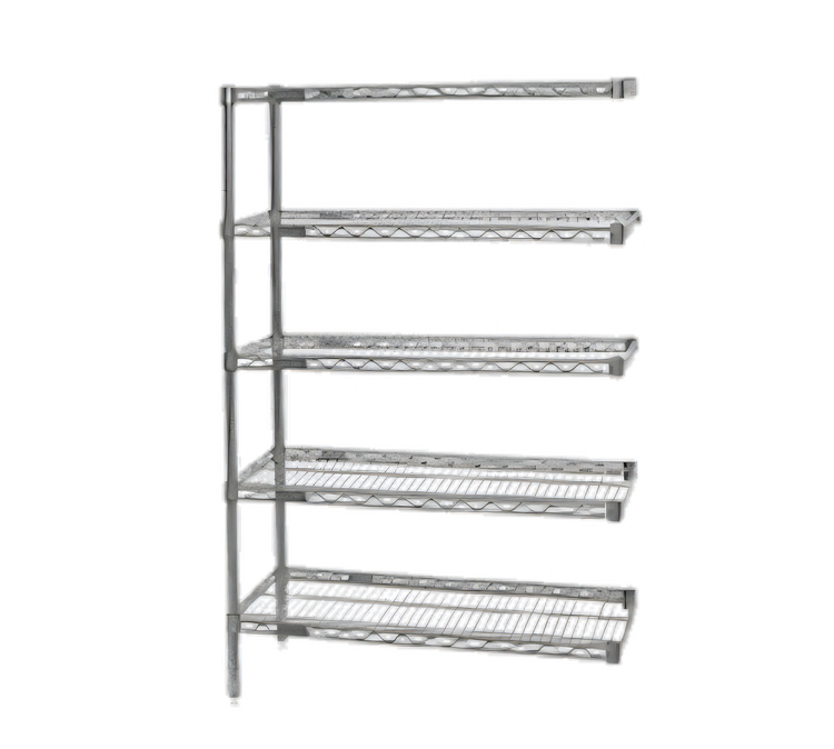 Product image #1 for EAGLEbrite 5-Tier Add-On Wire Shelving Unit, 42 Inches W x 18 Inches D x 74 Inches H, Zinc Finish