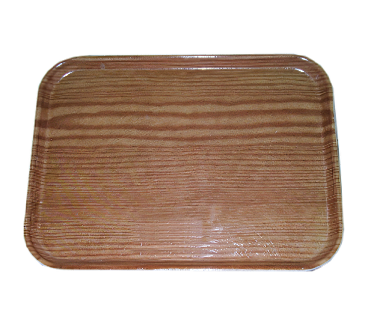 Product image #1 for Carlisle Glasteel™ Fiberglass Display/Bakery Tray, Wood-Grain Redwood, 25-5/8 x 17-7/8 x 1-1/4 Inches