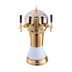 Thumbnail image #1 for Perlick Roma 4-Faucet Countertop Glycol-Cooled Draft Beer Tower with Gold-Tone Brass Body and White Ceramic Skirt
