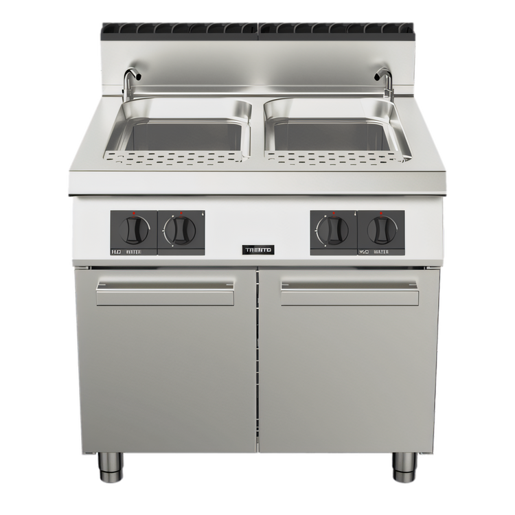 Product image #1 for Trento Natural Gas Double Tank Floor Model Pasta Cooker with 2 x 11.89-Gallon Tanks