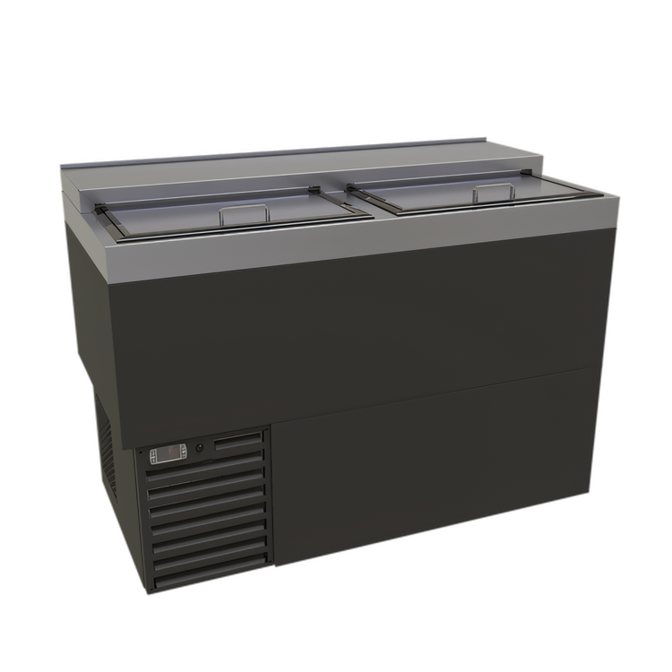 Product image #1 for Glastender 48-Inch Underbar Glass Froster / Mug Froster with Dual Top Sliding Doors, Black Vinyl Exterior