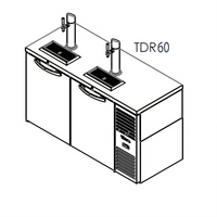 True Premier Bar 60-Inch Two-Section Flat-Top Refrigerated Draft Bar Cooler