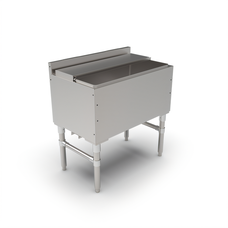 Product image #1 for Slim-Line 30-Inch x 18-Inch Underbar Insulated Stainless Steel Ice Bin/Cocktail Unit with 10-Circuit Cold Plate