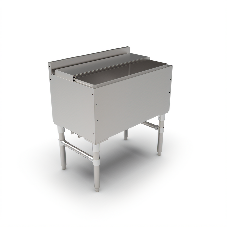 Product image #1 for Slim-Line 30-Inch x 18-Inch Underbar Insulated Stainless Steel Ice Bin/Cocktail Unit with 10-Circuit Cold Plate
