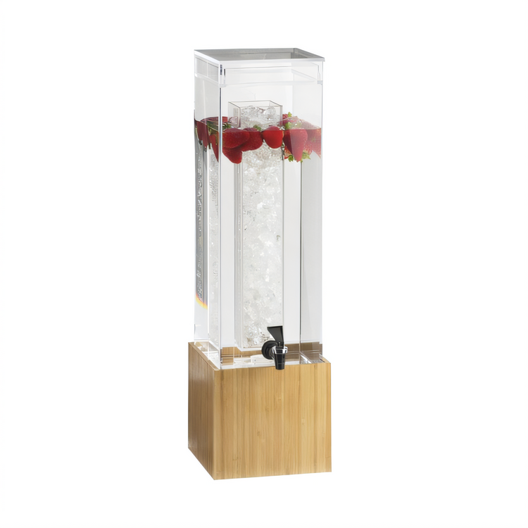 Product image #1 for Cal-Mil Bamboo 1.5 Gallon Acrylic Beverage Dispenser with Infusion Chamber and Drip Tray