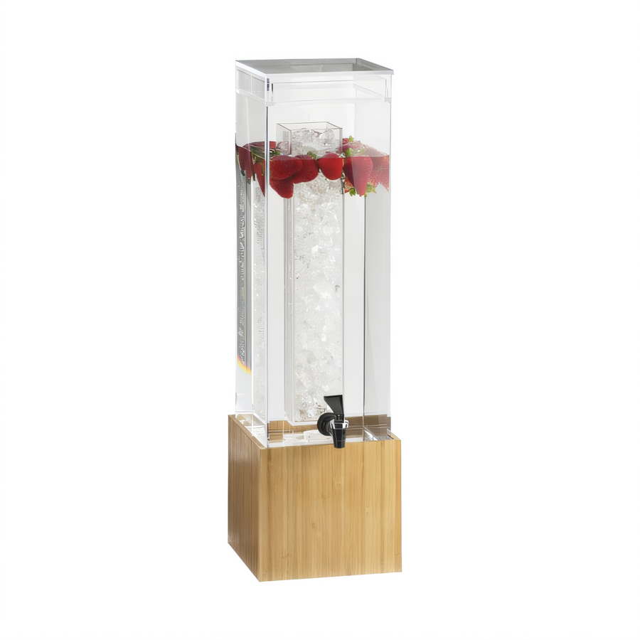 Product image #1 for Cal-Mil Bamboo 1.5 Gallon Acrylic Beverage Dispenser with Infusion Chamber and Drip Tray
