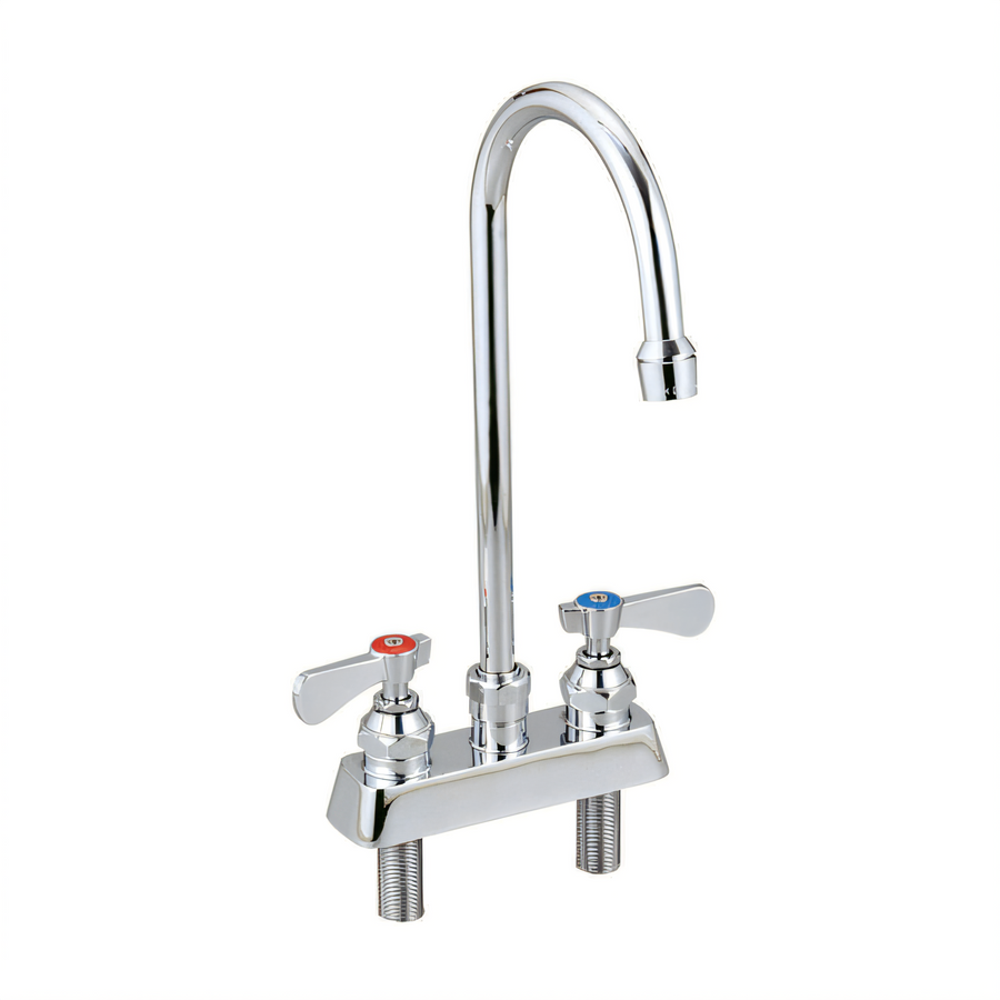Product image #1 for OptiFlow Heavy Duty Solid Body Manual Deck-Mount Faucet with 8-Inch Gooseneck Spout, 4-Inch OC