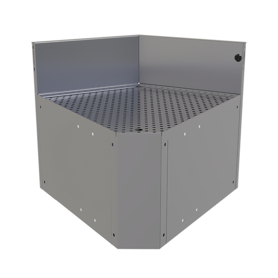 Product image #1 for Glastender CIWA-60 60° Inside Corner Underbar Drainboard, 19-Inch Deep, Stainless Steel, No Legs